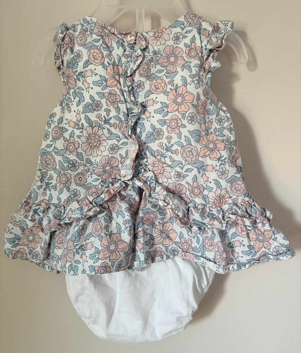 Blush Garden Bubble Dress | 3-6m