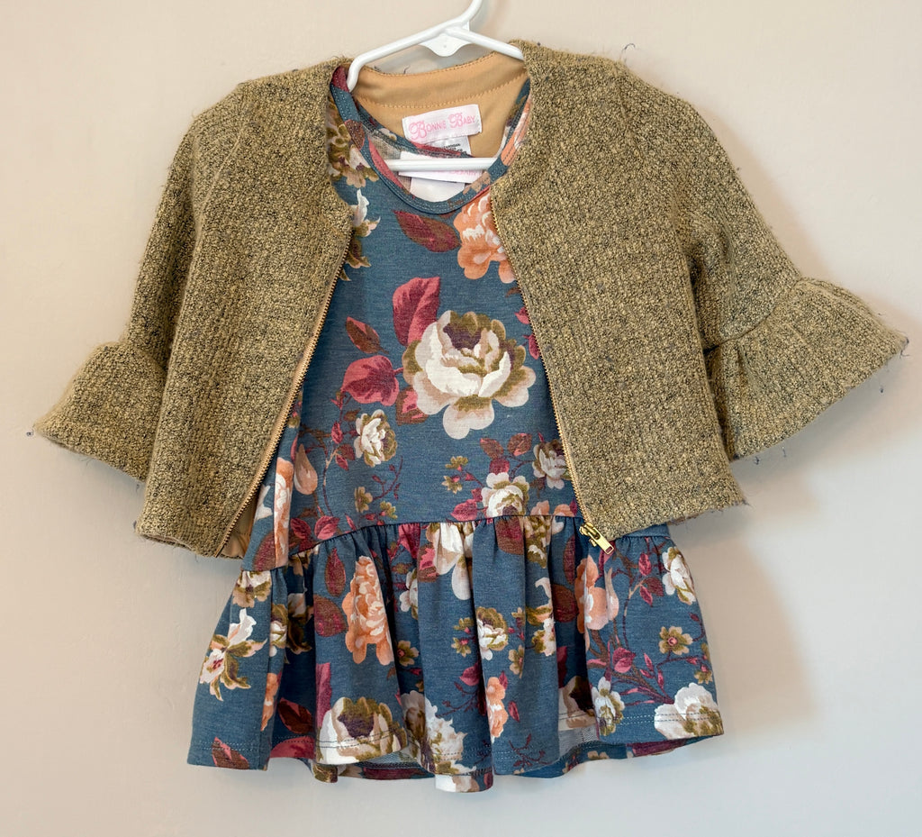 Bonnie Baby Floral Dress & Cardigan Set | 18-24m