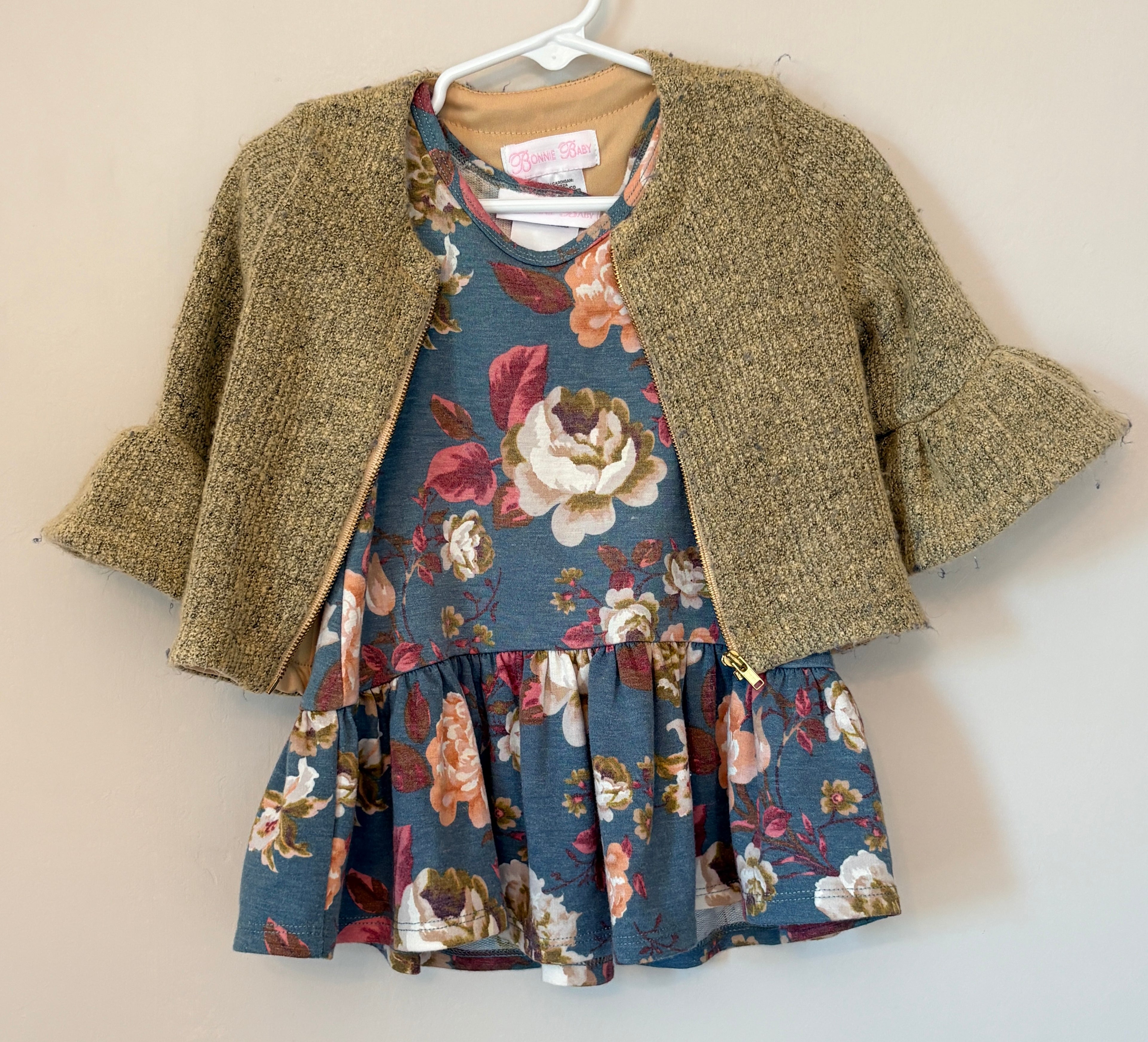 Bonnie Baby Floral Dress & Cardigan Set | 18-24m