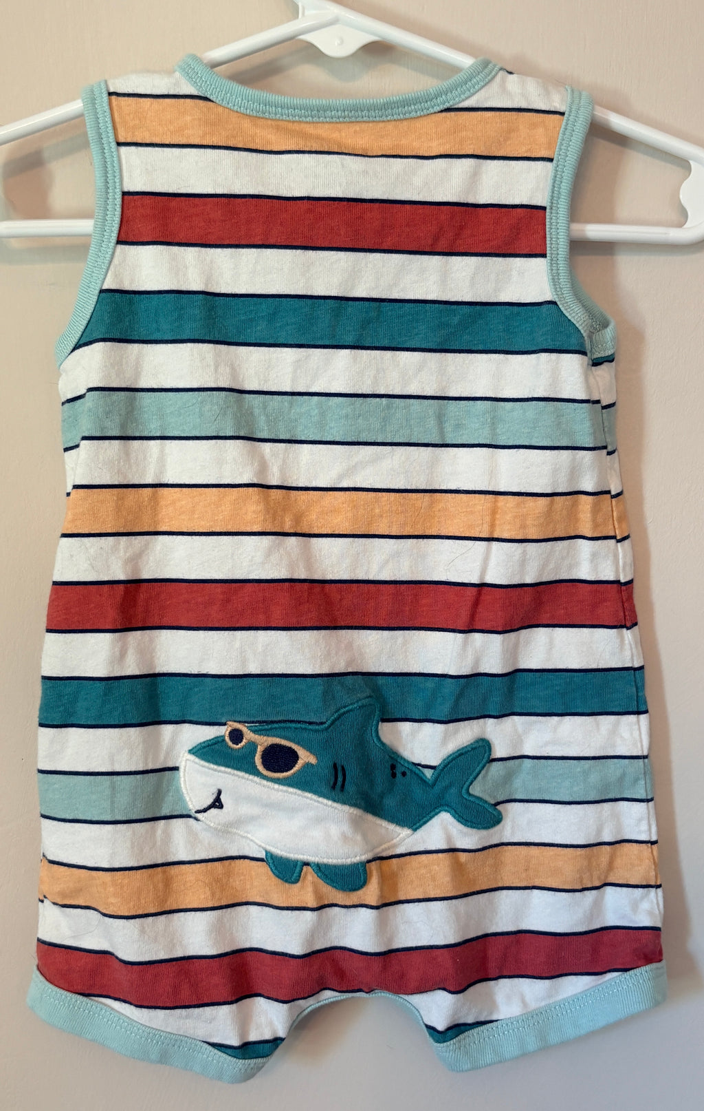 Sunny Seas Shark Romper | 6-9m