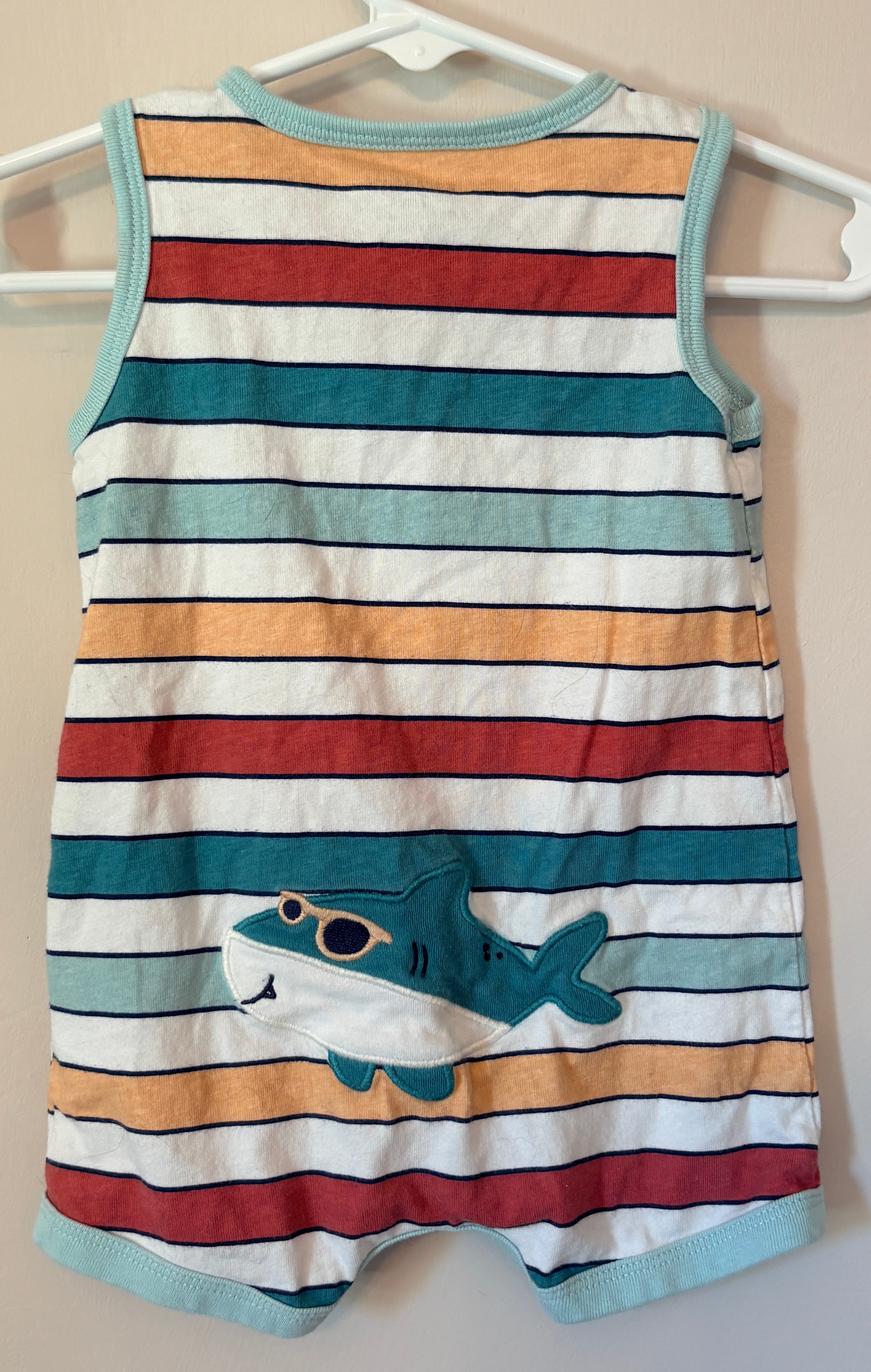 Sunny Seas Shark Romper | 6-9m