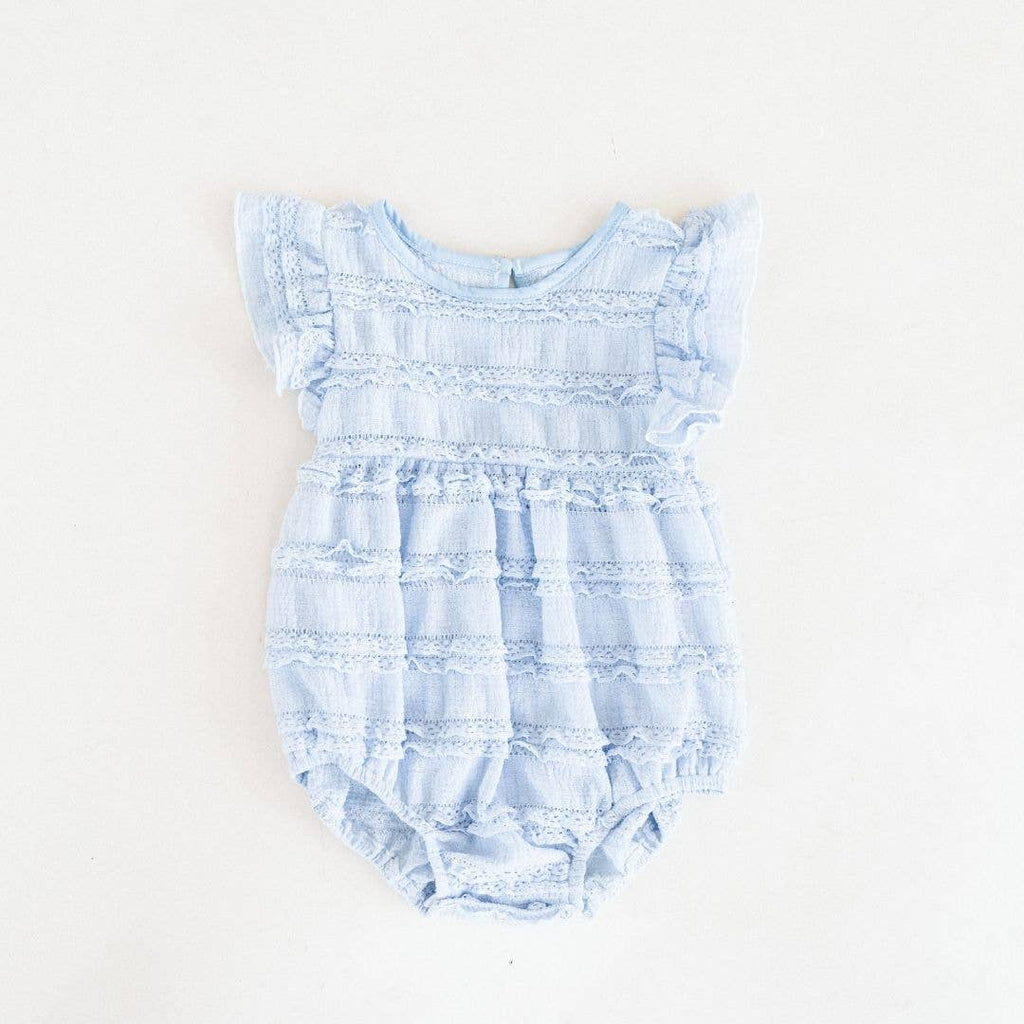 Ruffle Blue Pearl Onesie- Infant