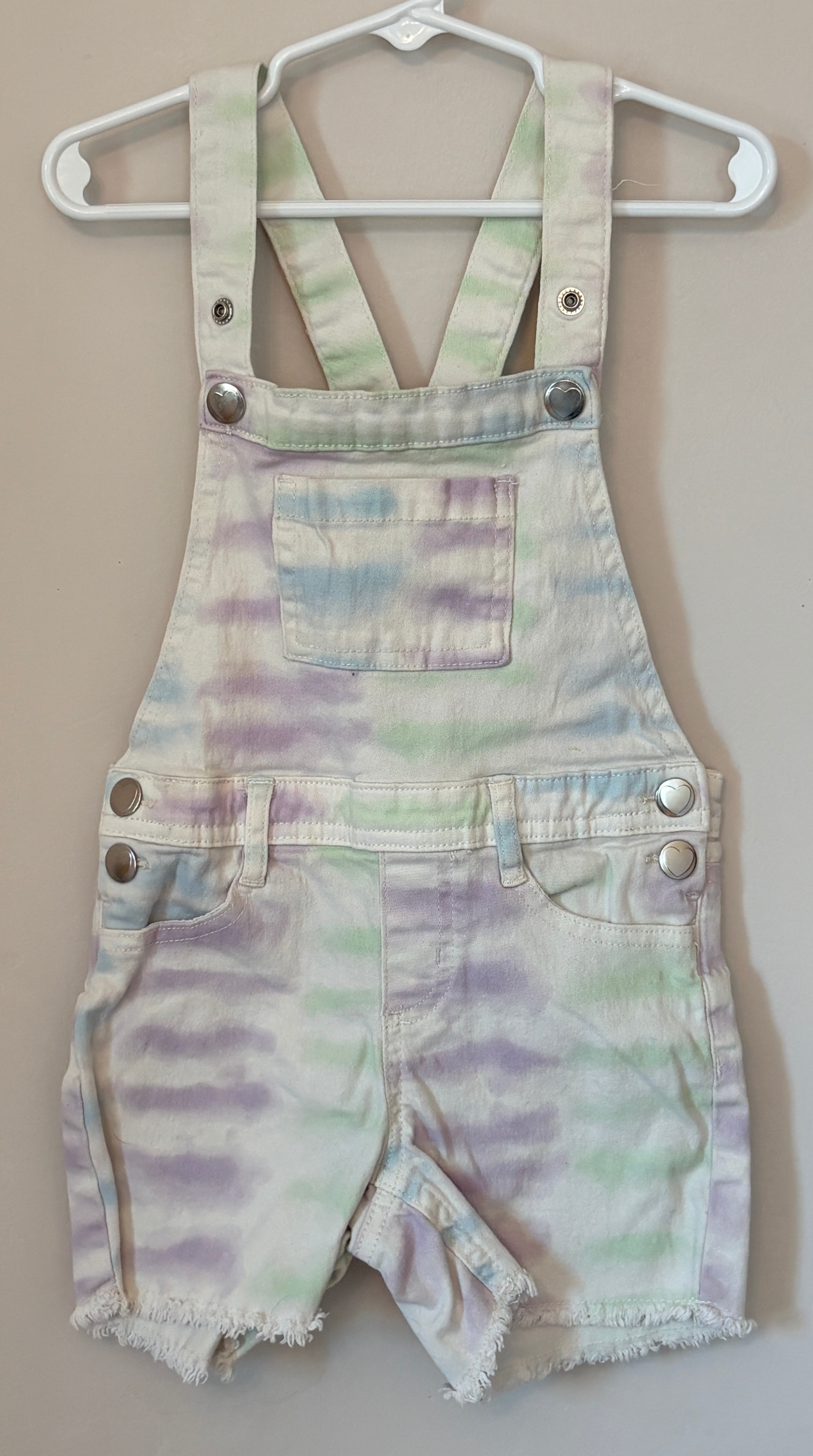 Pastel Tie-Dye Overalls | 4T