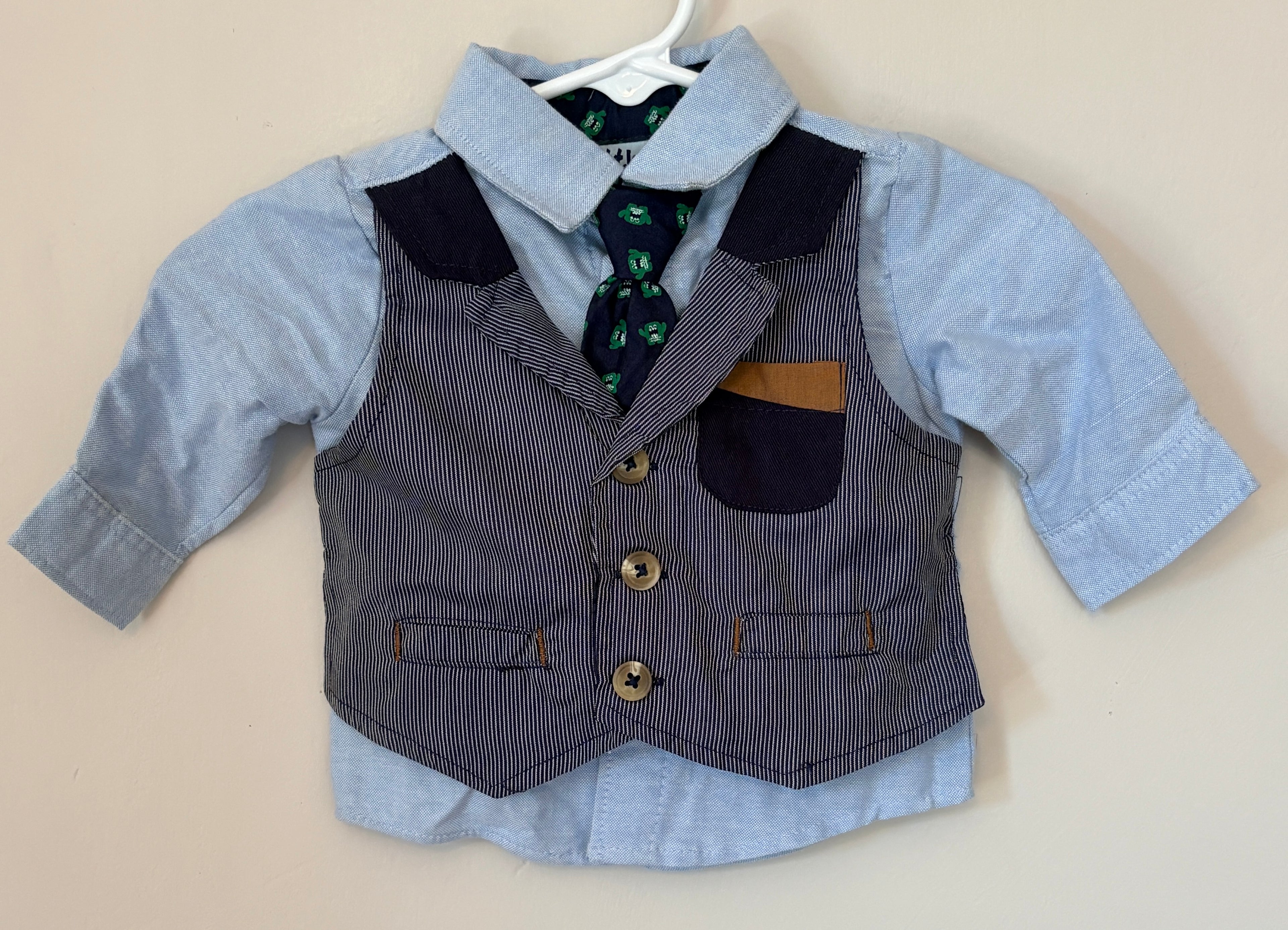 Little Gentleman Dress Shirt Set | 0–3m