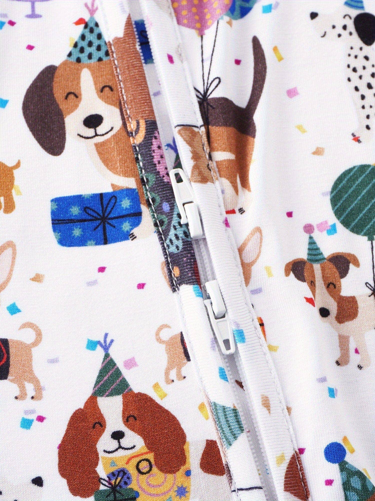 PoshTOT Animal Party Bamboo Baby Convertible Zippy Romper