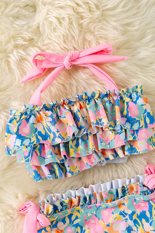 Coral Bloom Tiered Swimsuit