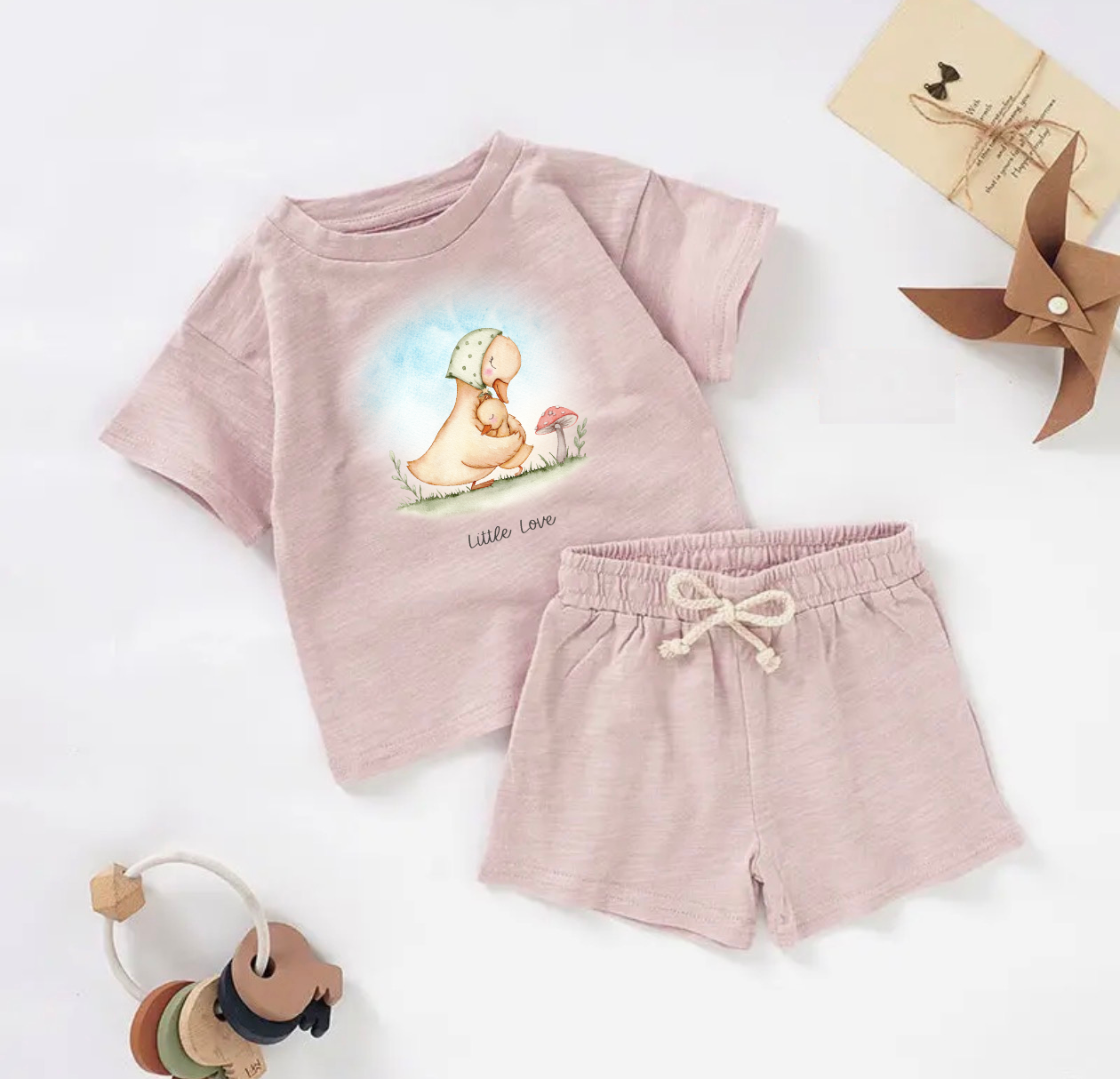 Mama Duck & Little Love Short Set