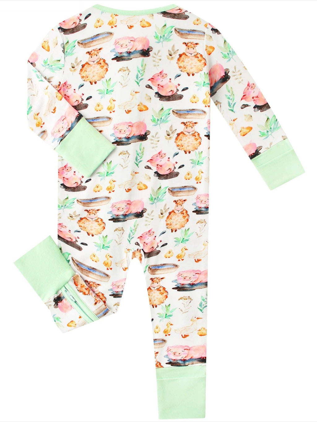 Posh TOT Farmyard Fun Bamboo Baby Convertible Zippy Romper