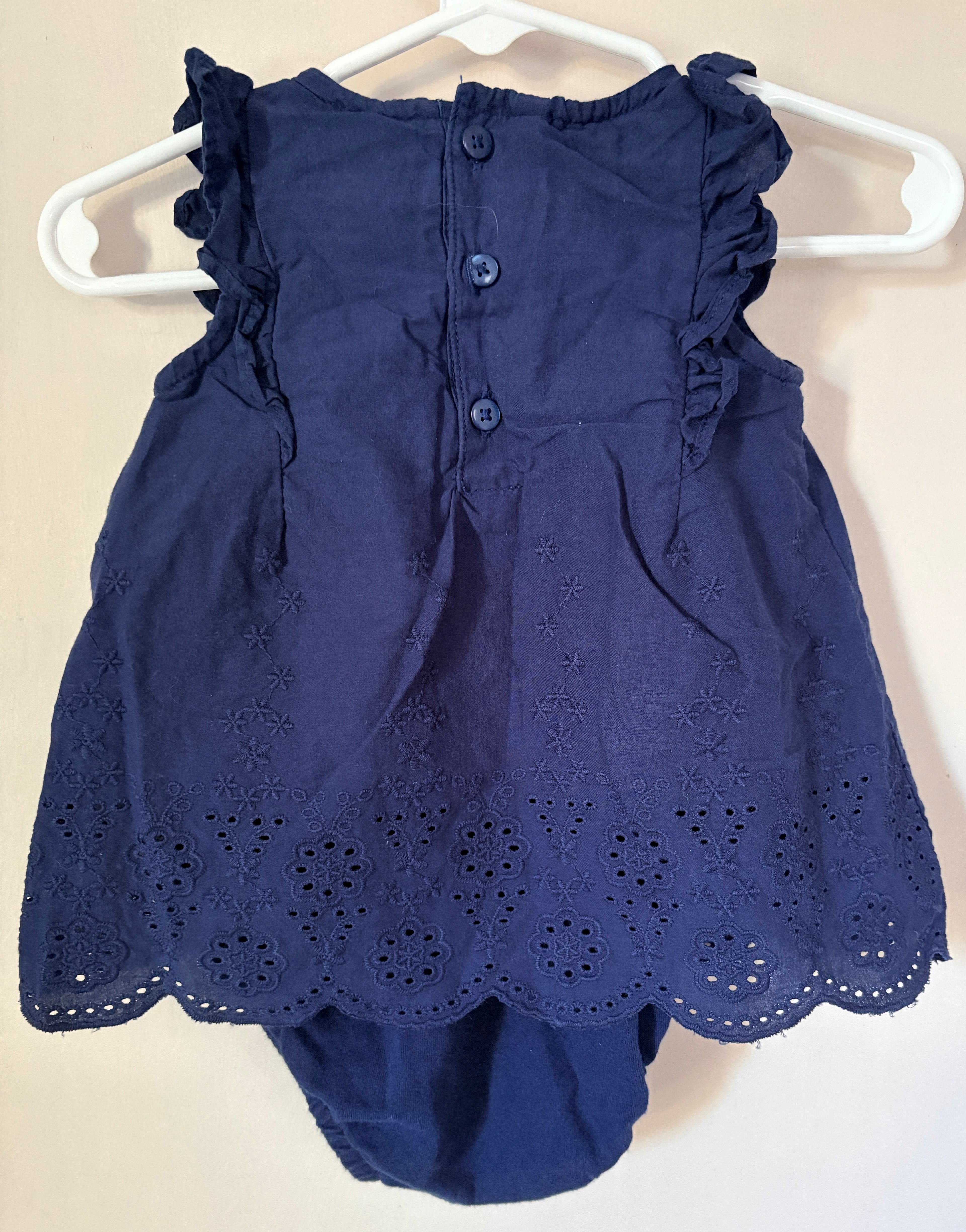 Midnight Eyelet Bubble | 6-9m