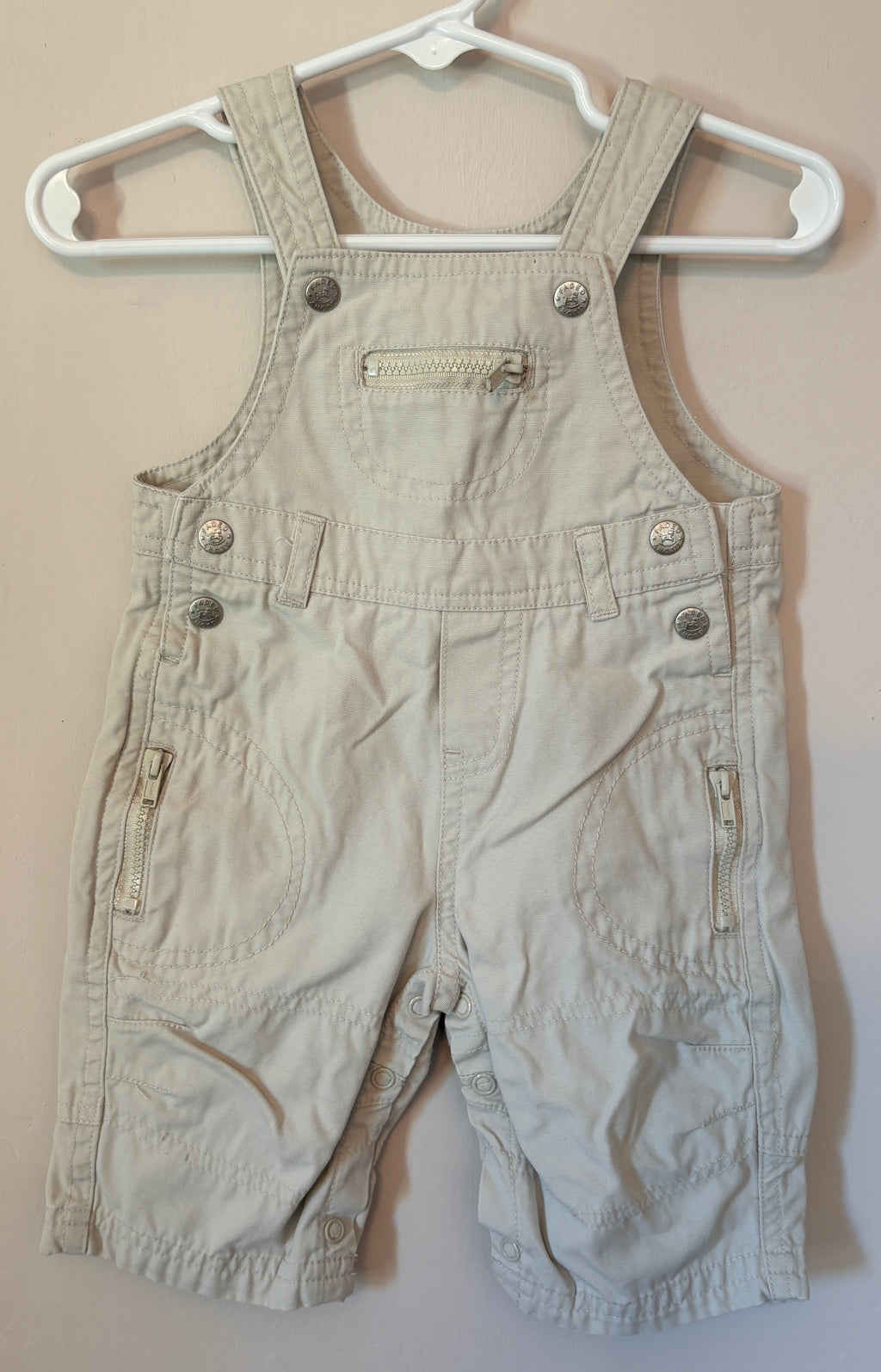 Faded Glory Khaki Overalls | 0–3m