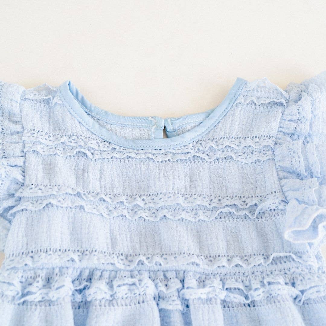 Ruffle Blue Pearl Onesie- Infant
