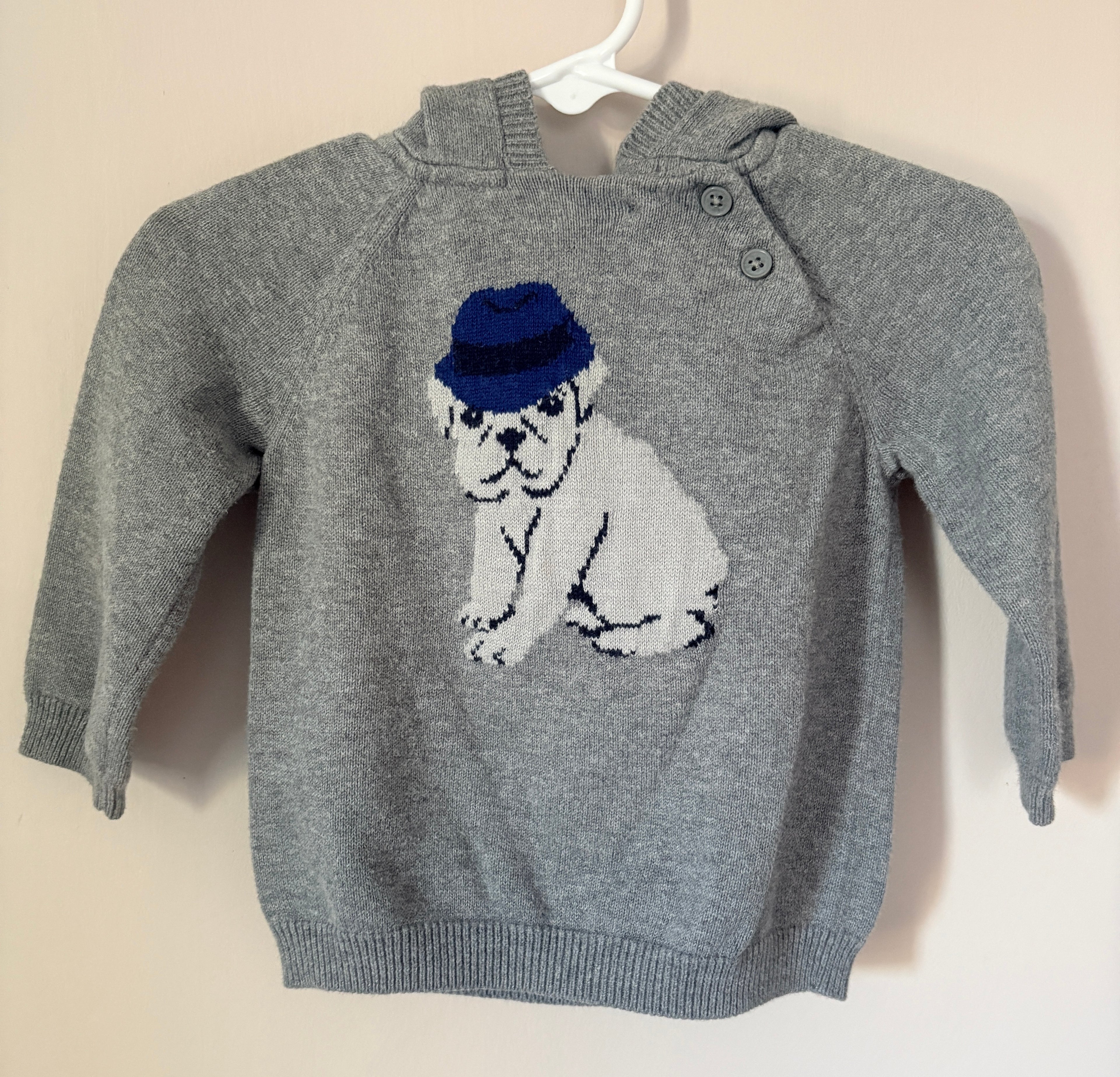 Little Gentleman Bulldog Sweater | 6-12m