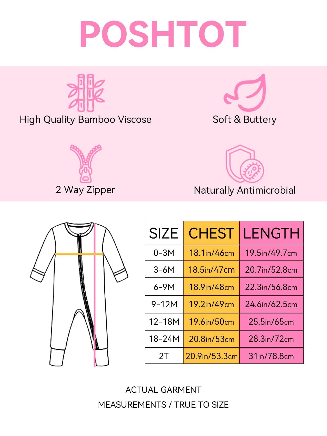 Posh TOT Sweet Treats Bamboo Baby Convertible Zippy Romper