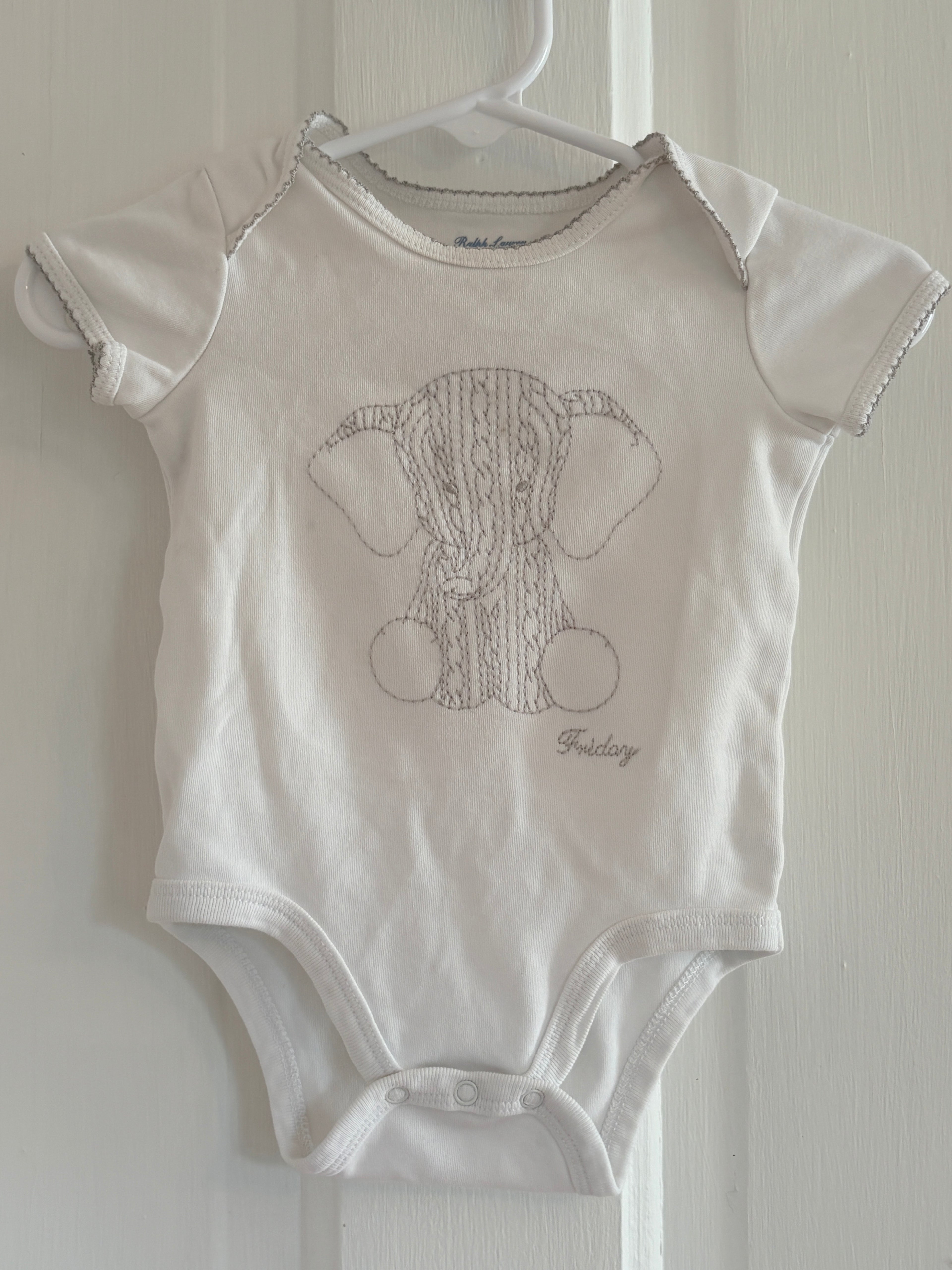 Ralph Lauren Friday Elephant Onesie | 3-6m