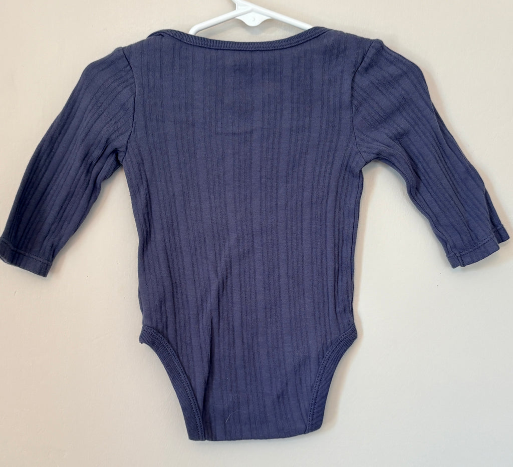 Cloud Island Blue Long Sleeve Onesie | 3-6m