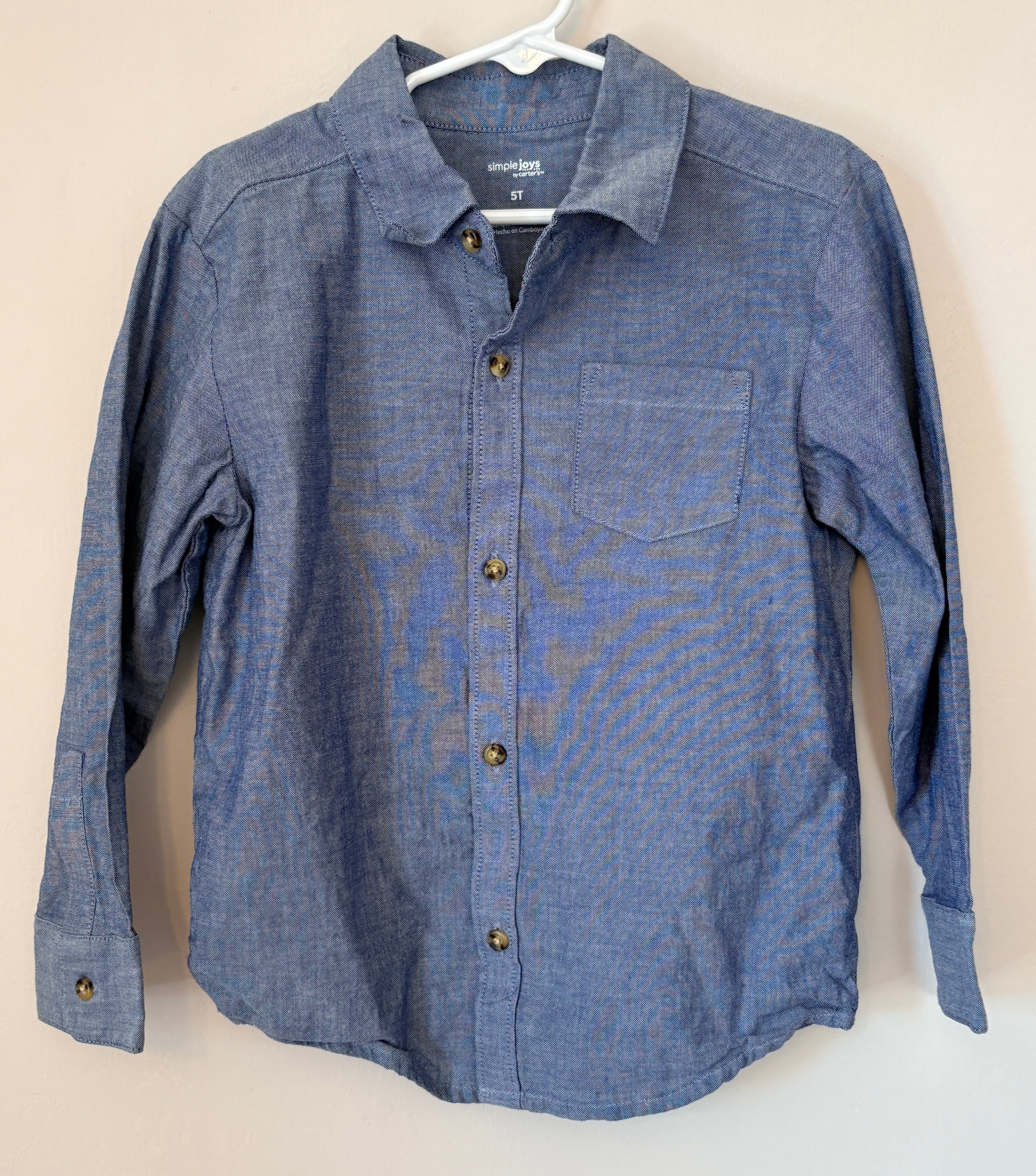 Blue Long Sleeve Button Up | 5T