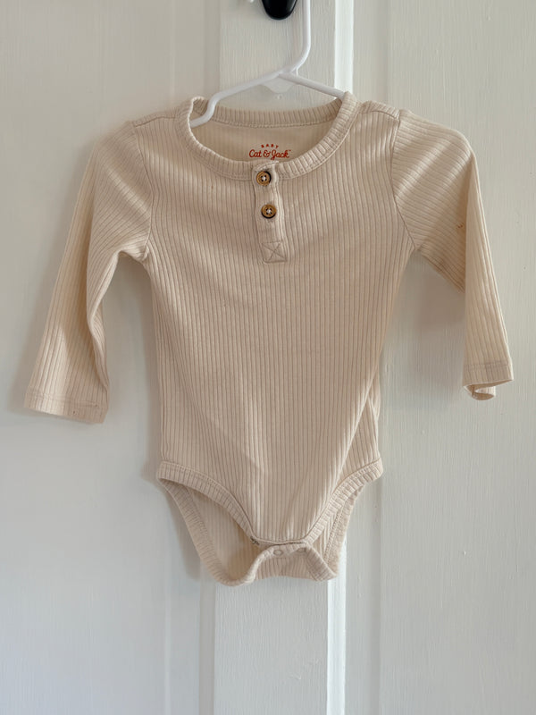 Cat & Jack Cream Long Sleeve Onesie | 6-9m