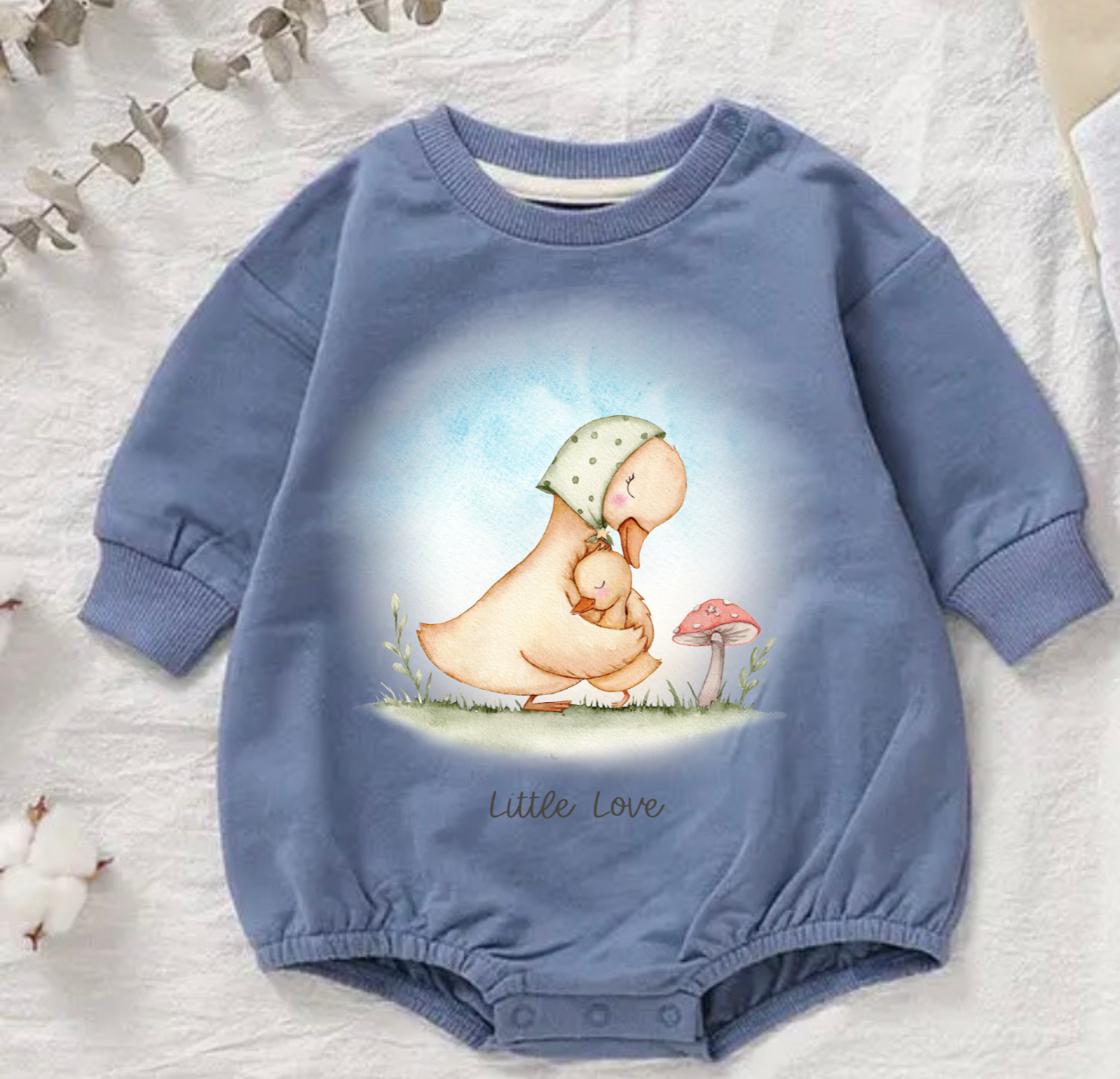Mama Duck & Little Love Long Sleeve Bubble Romper