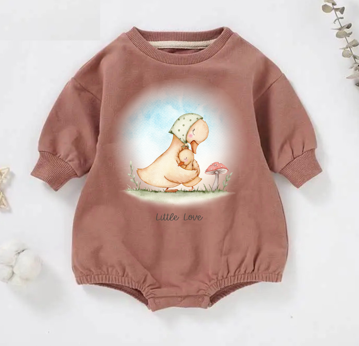 Mama Duck & Little Love Long Sleeve Bubble Romper