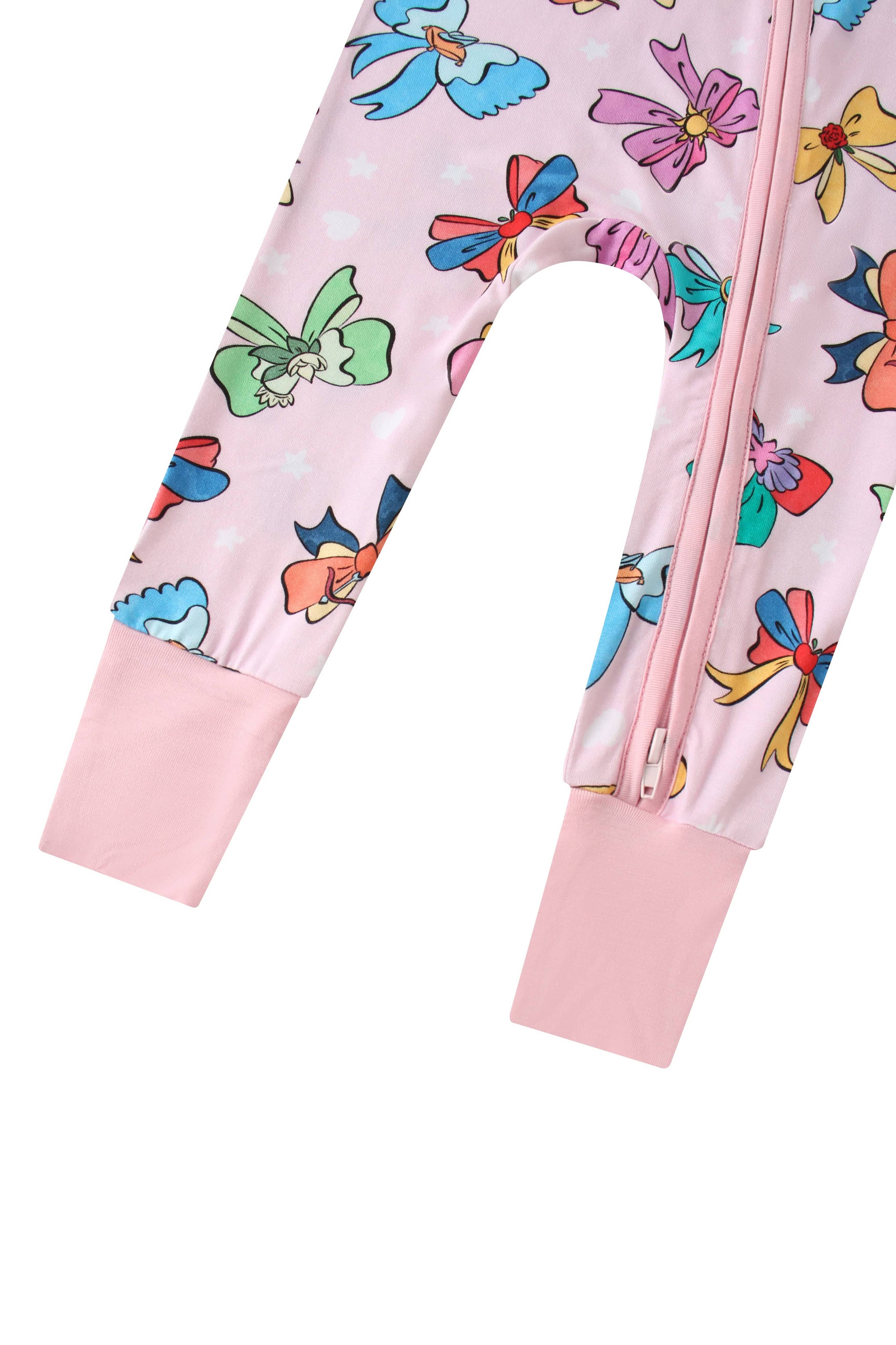 Posh TOT Royal Bows Bamboo Baby Convertible Zippy Romper