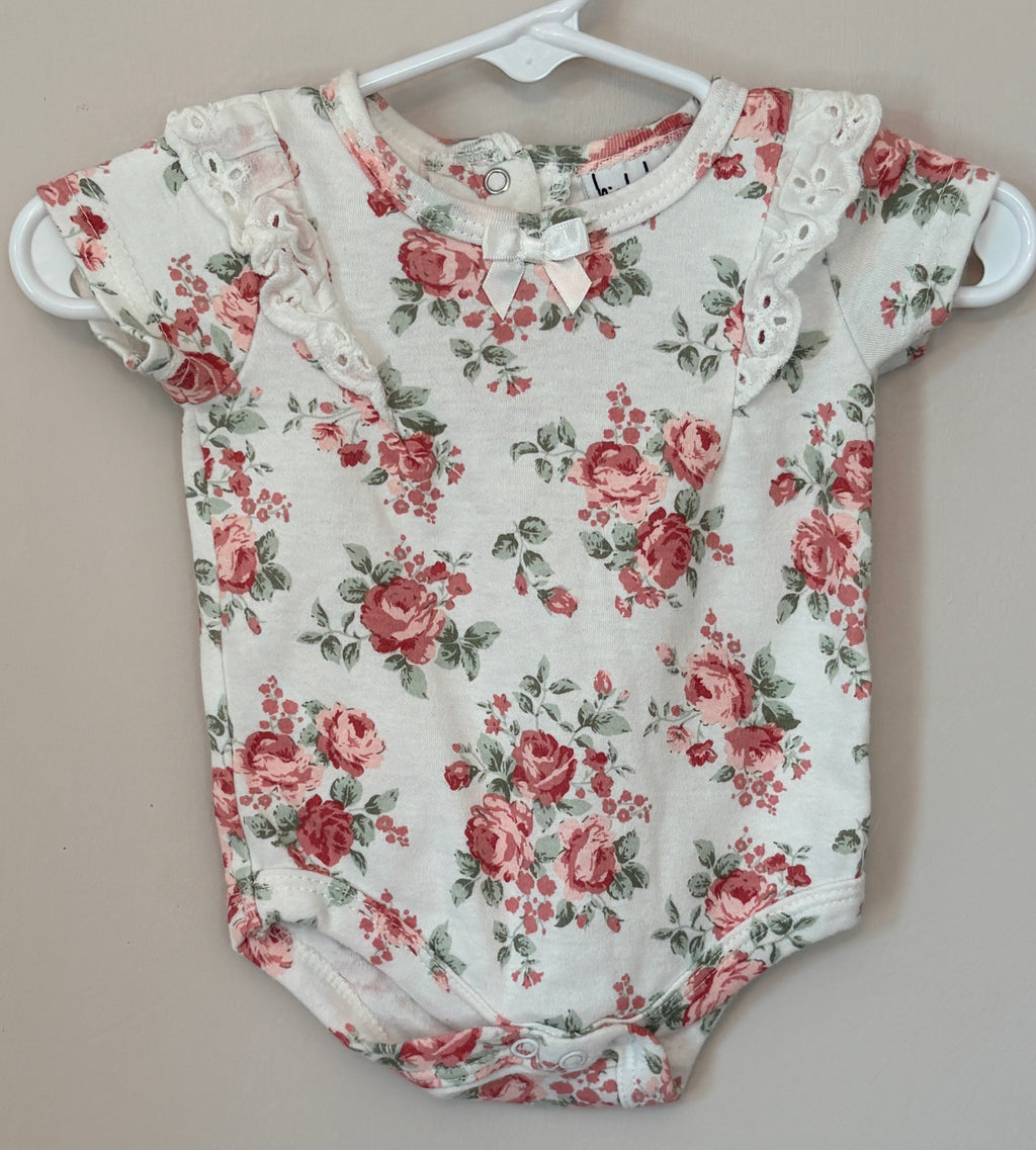 Garden Rose Floral Onesie | 3-6m