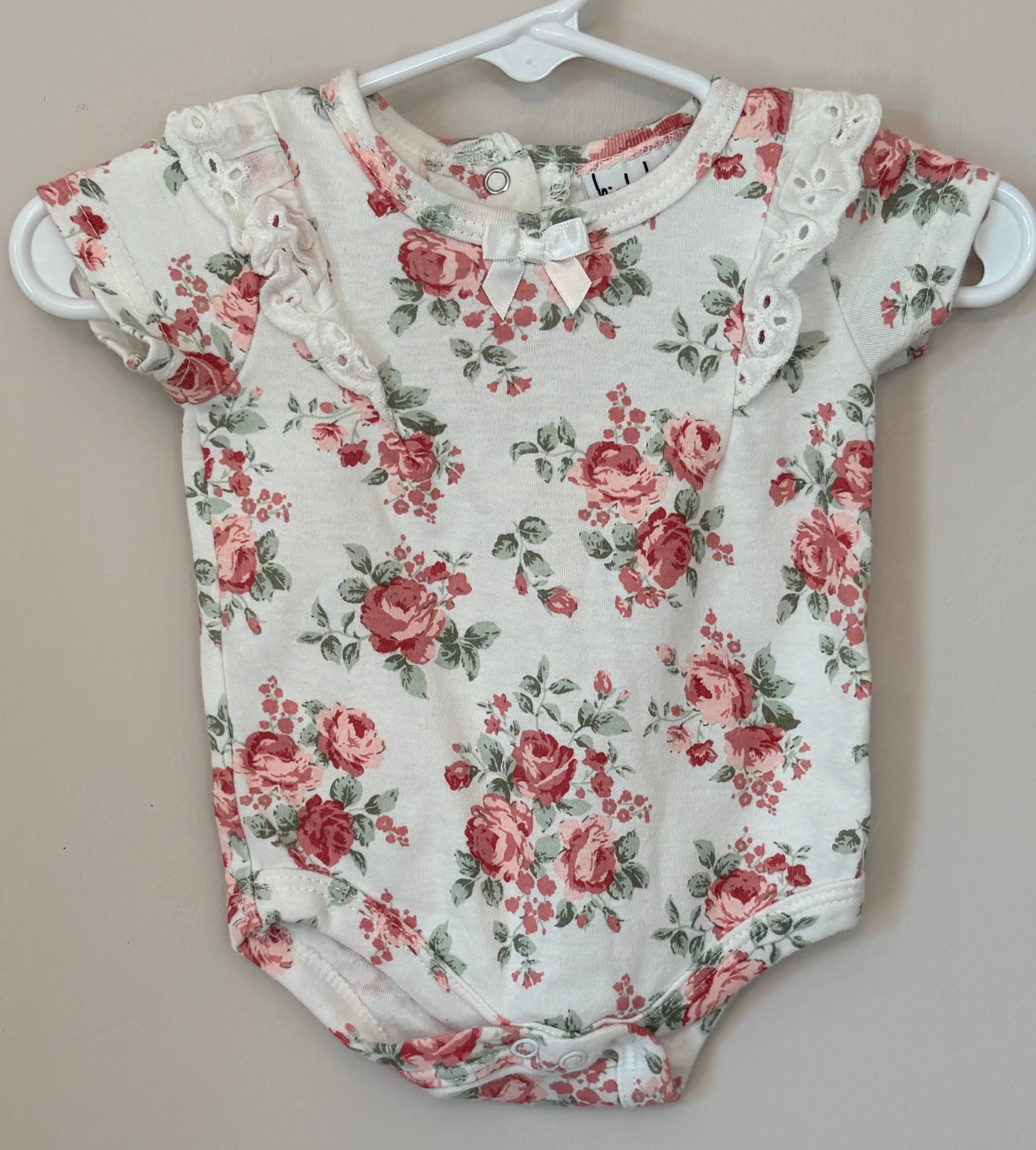 Garden Rose Floral Onesie | 3-6m