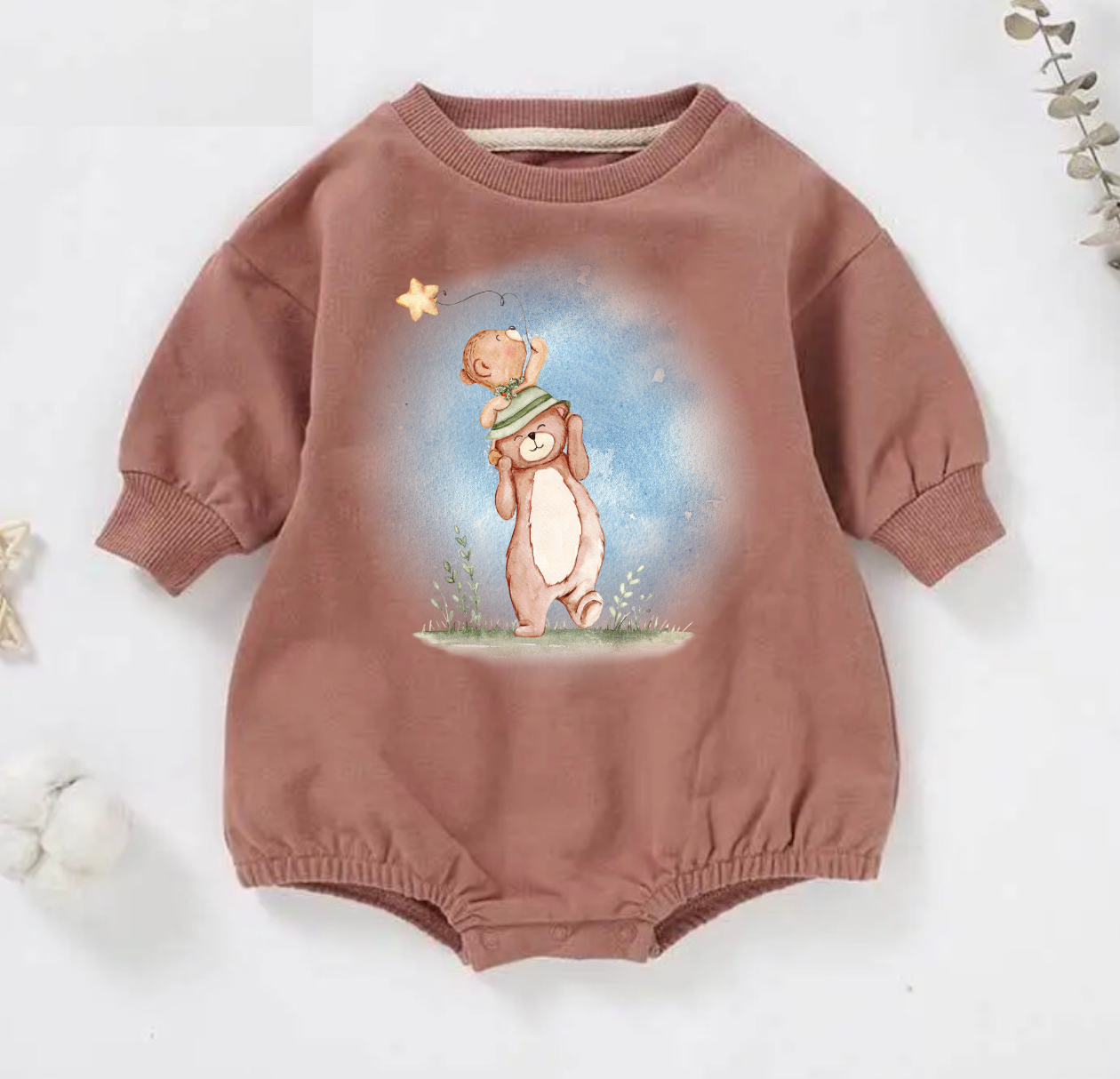 Little Buddy Bear Long Sleeve Bubble Romper