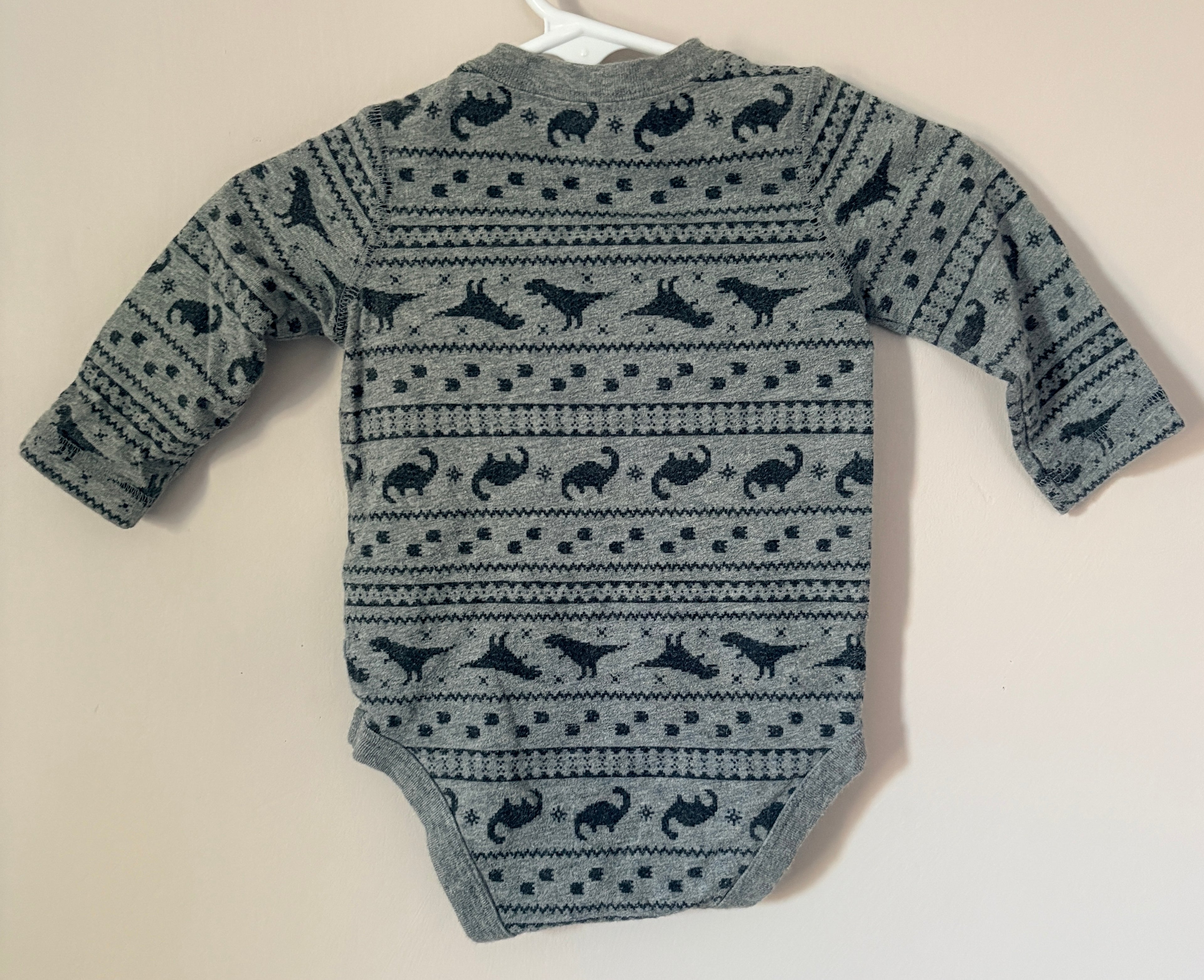 Little Dino Fair Isle Bodysuit | 3-6m