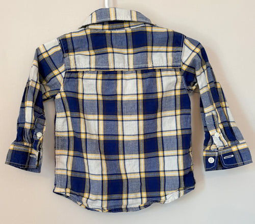 Blue & Yellow Plaid Shirt | 6-12m