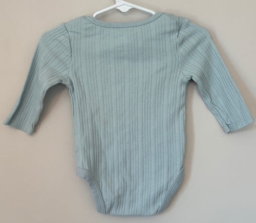 Cloud Island Light Blue-green Long Sleeve Onesie | 3-6m