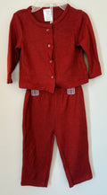 Maroon Knit Cardigan Set | 3-6m