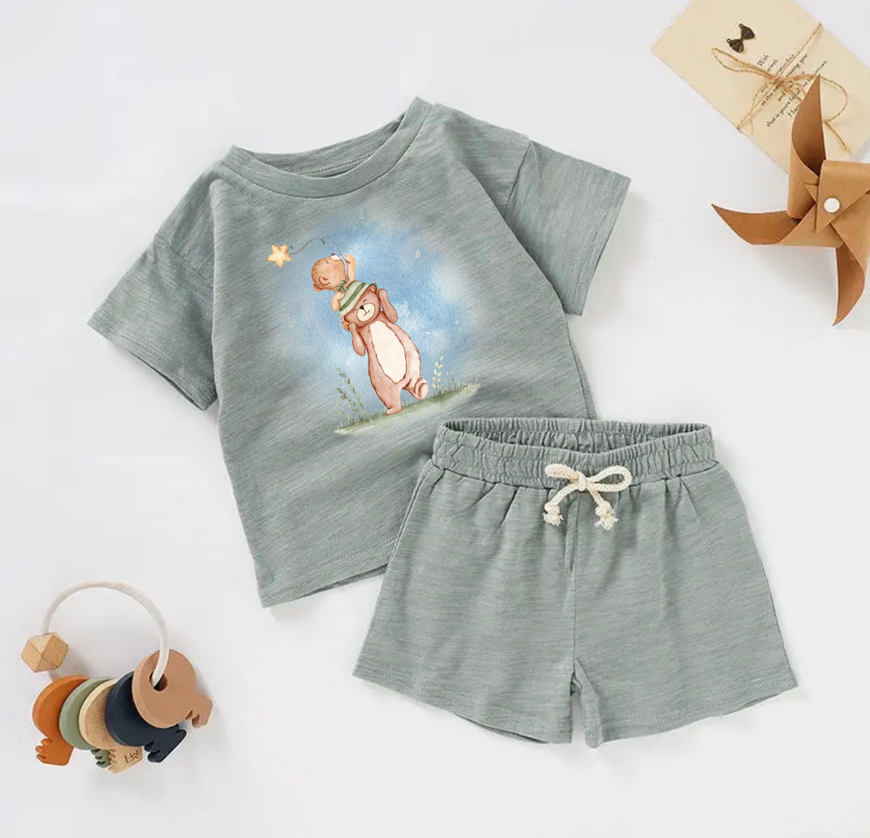 Little Buddy Bear Short Set