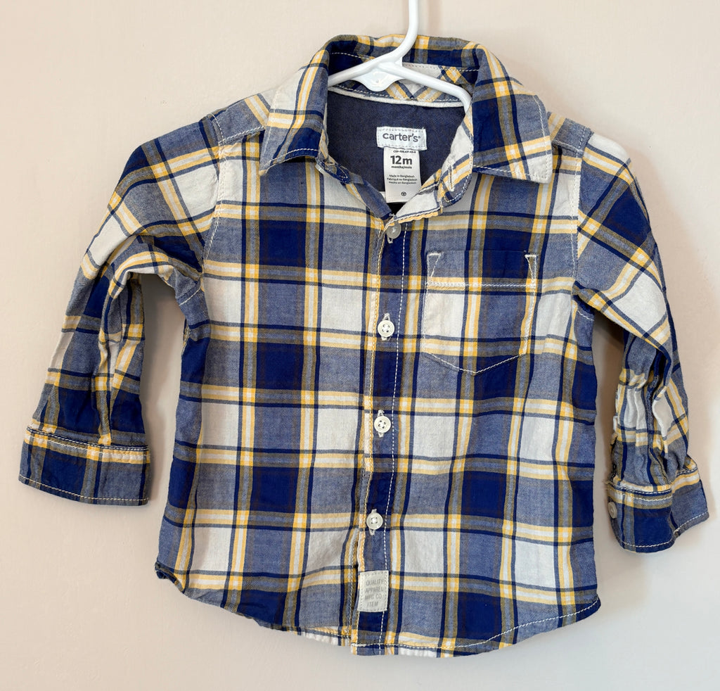 Blue & Yellow Plaid Shirt | 6-12m