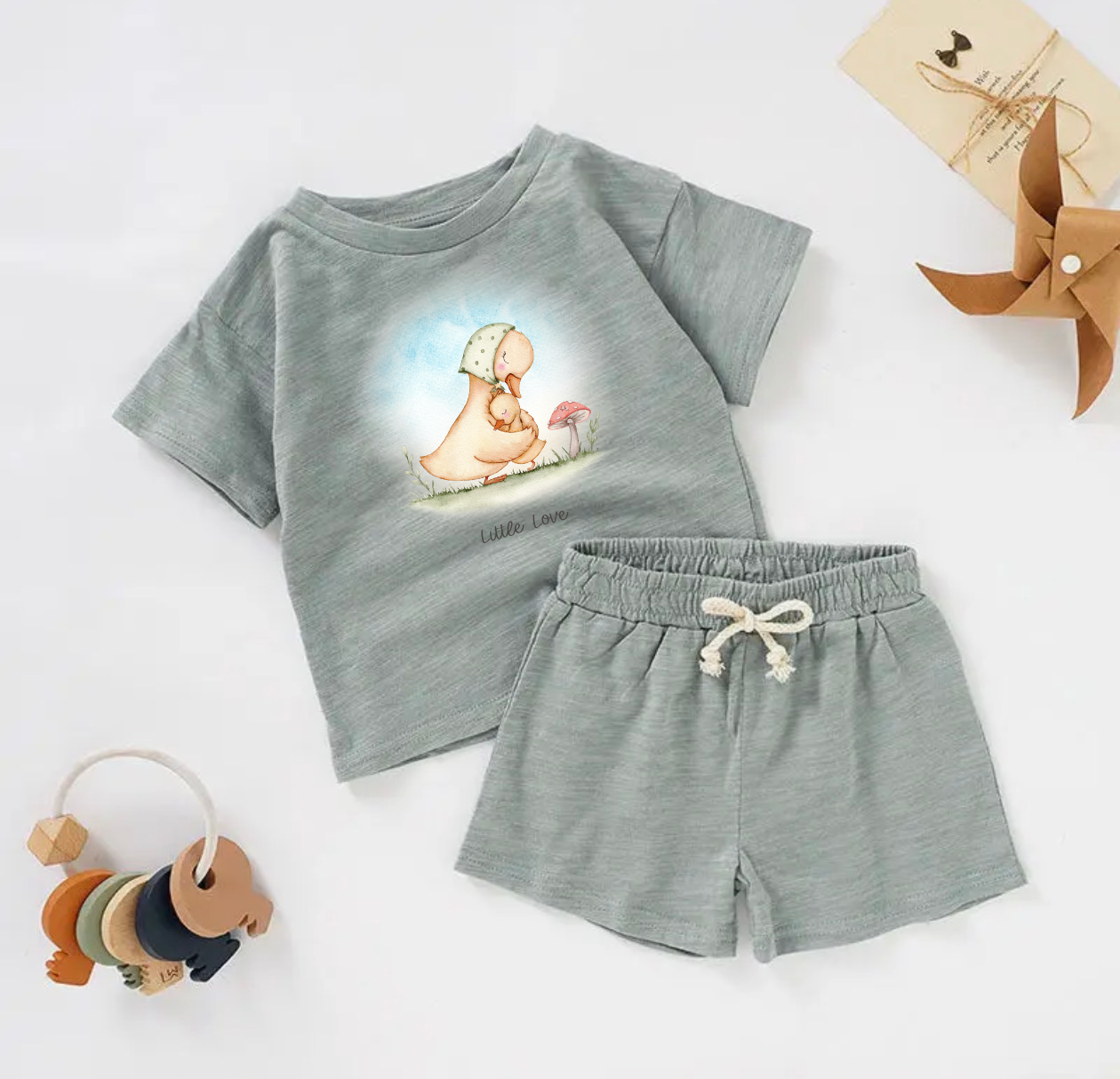 Mama Duck & Little Love Short Set