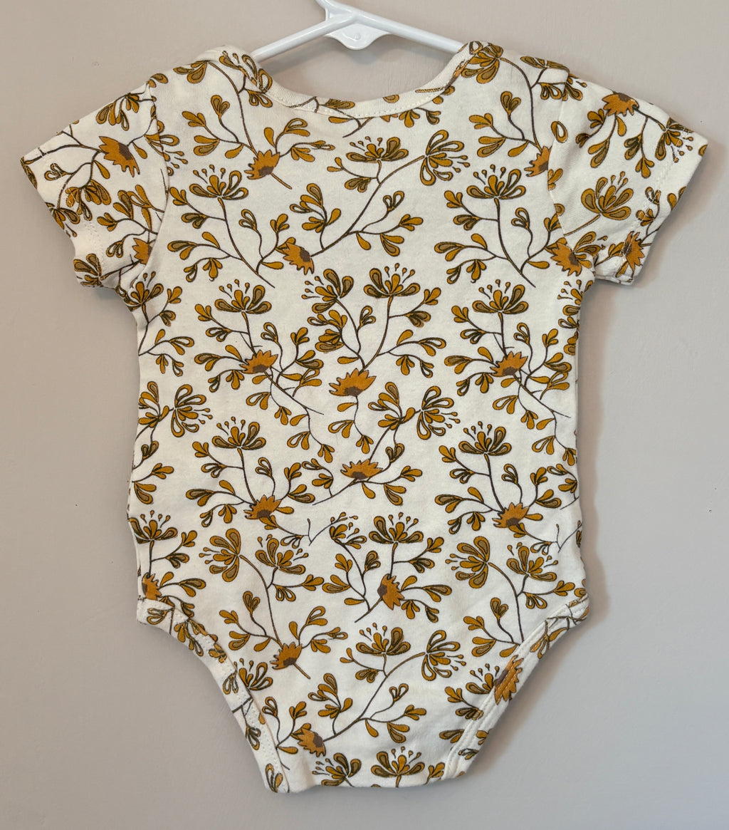 Golden Floral Onesie | 6–9m