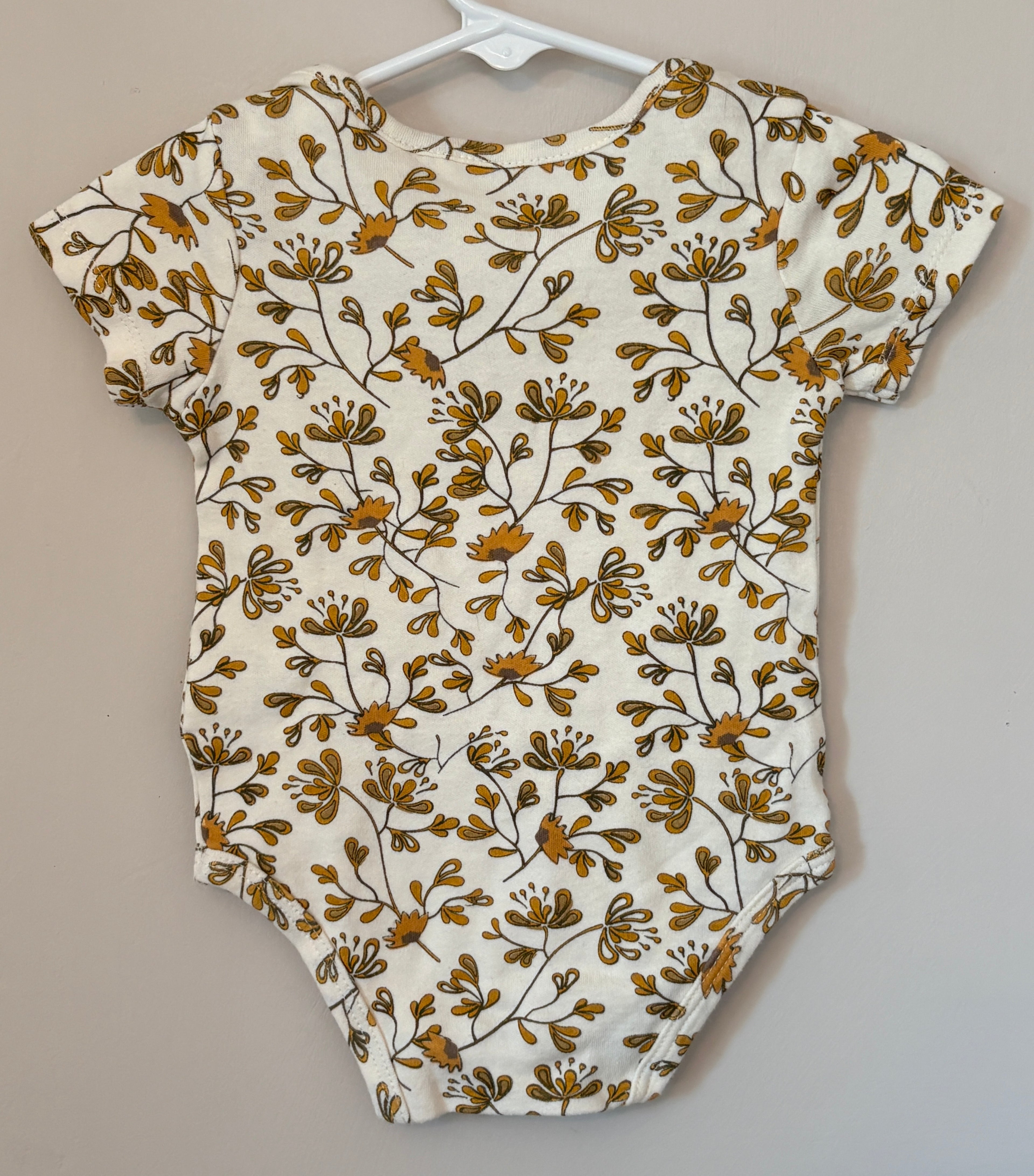 Golden Floral Onesie | 6–9m