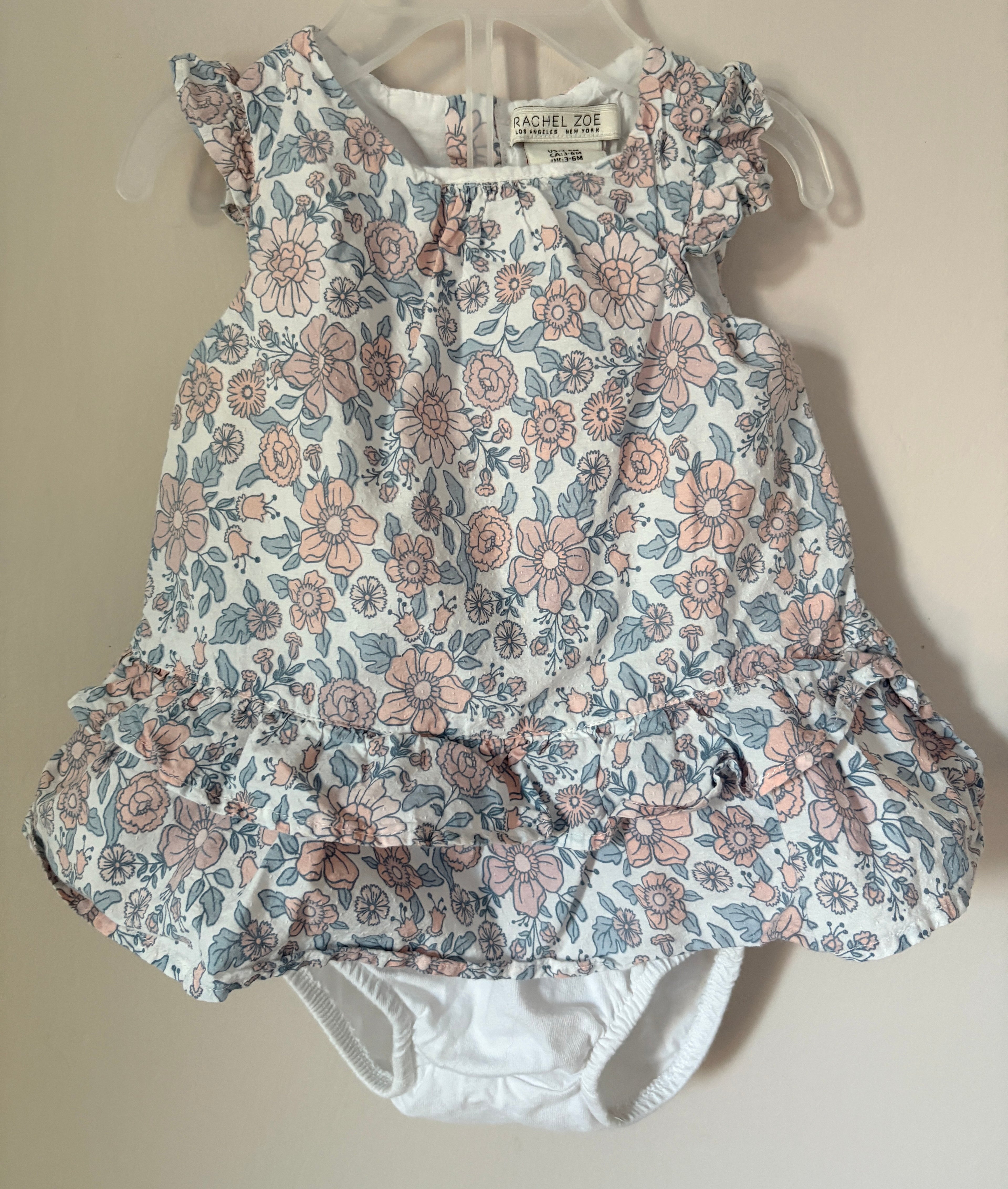 Blush Garden Bubble Dress | 3-6m