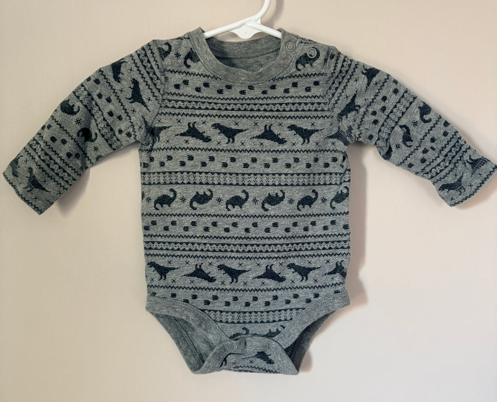 Little Dino Fair Isle Bodysuit | 3-6m