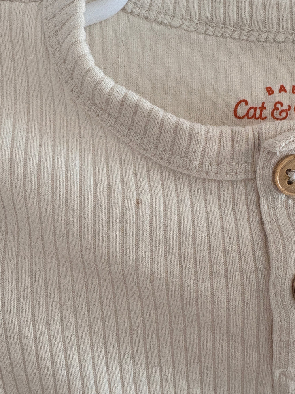Cat & Jack Cream Long Sleeve Onesie | 6-9m