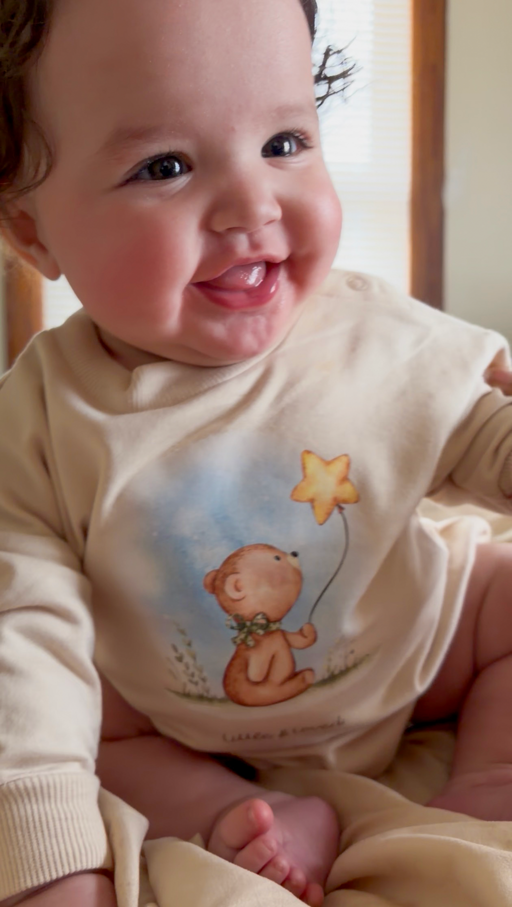 Little & Loved Bear Long Sleeve Bubble Romper