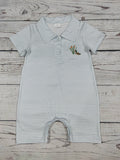 Duck Appliqué Stripe Printed Romper