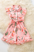 Desert Cactus & Cow Skull Ruffle Romper