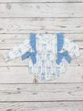 Blue Bow Printed Bubble
