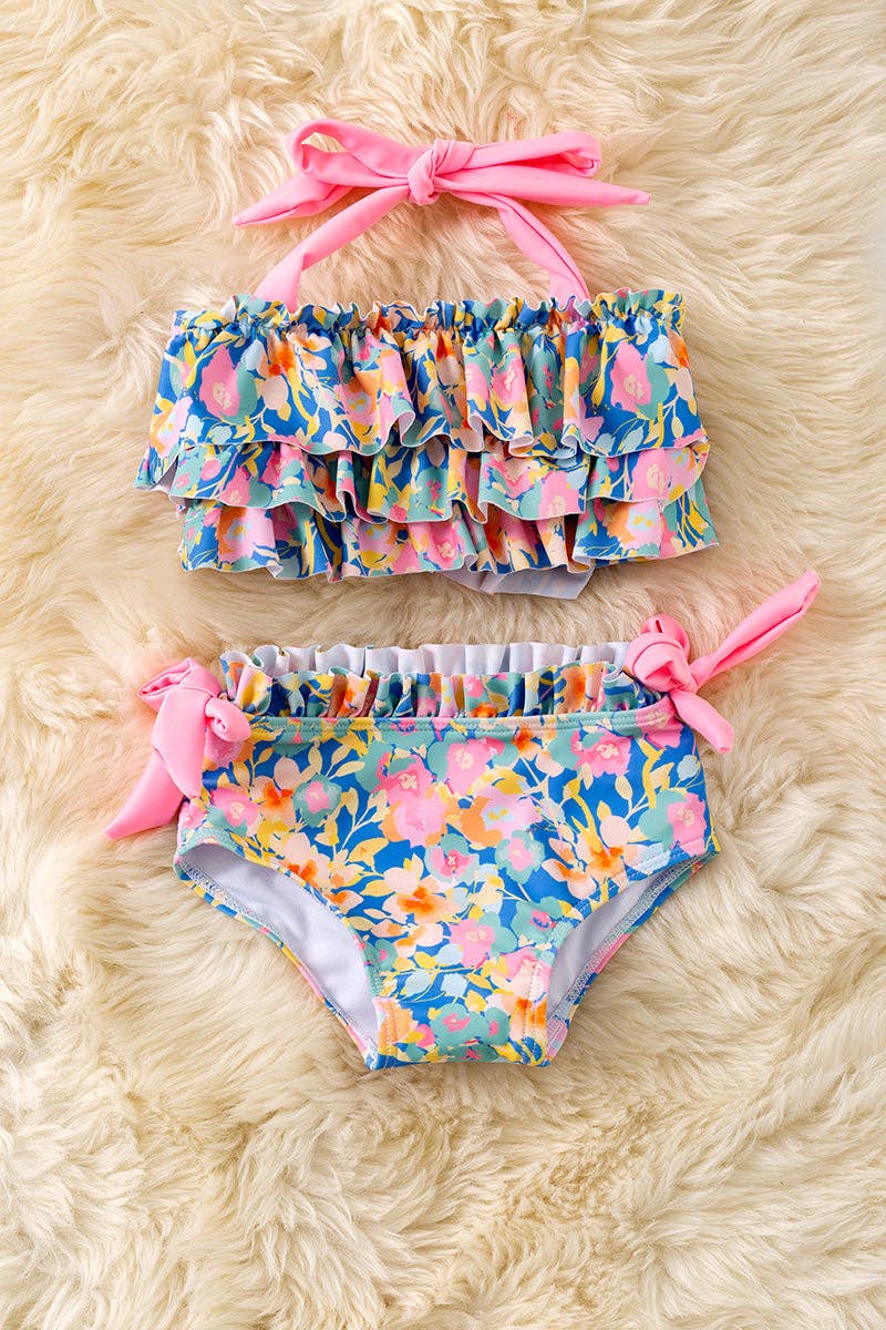 Coral Bloom Tiered Swimsuit