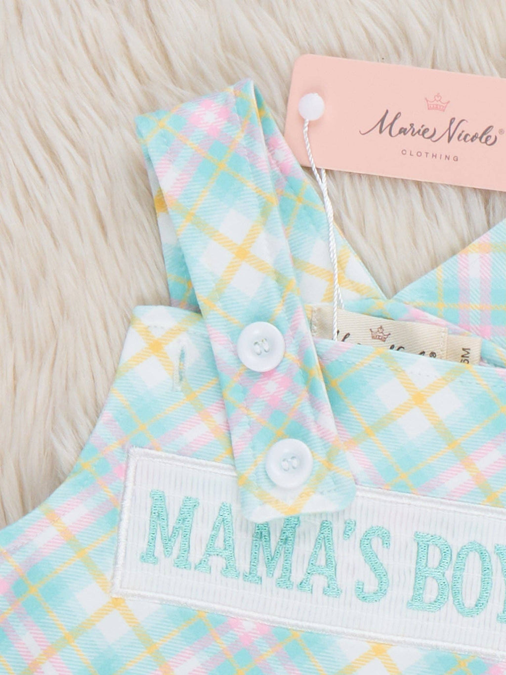 Mama’s Boy Pastel Plaid Smocked Johnny
